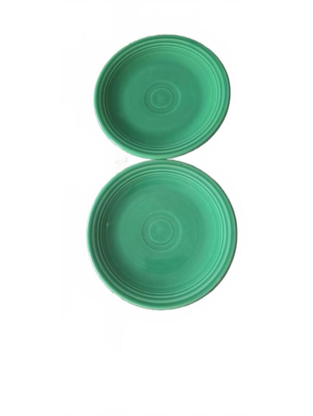 Vintage Fiesta HLC USA Green Salad Plates Set of 2